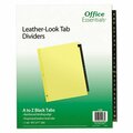 Avery Dennison Office Ess, Preprinted Black Leather Tab Dividers, 25-Tab, Letter 11483